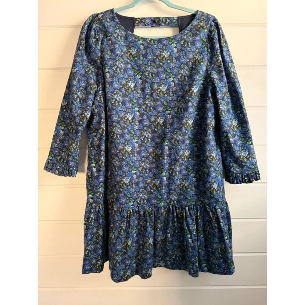 Free People The Avenue Mini Dress Blue Size Large Grannycore Cottagecore